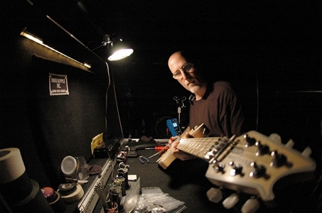Tom Weber working on an EVH Guitar